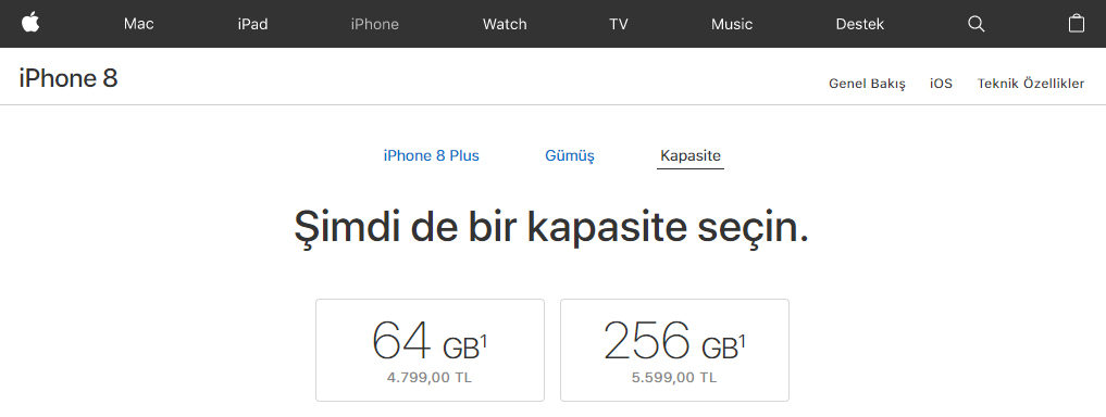 iPhone 8 Plus Türkiye fiyatı