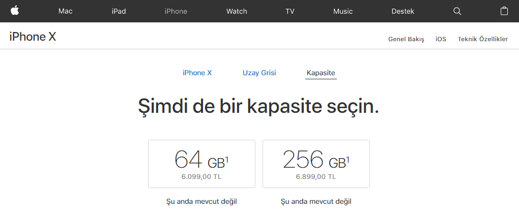 iPhone X Türkiye fiyatı
