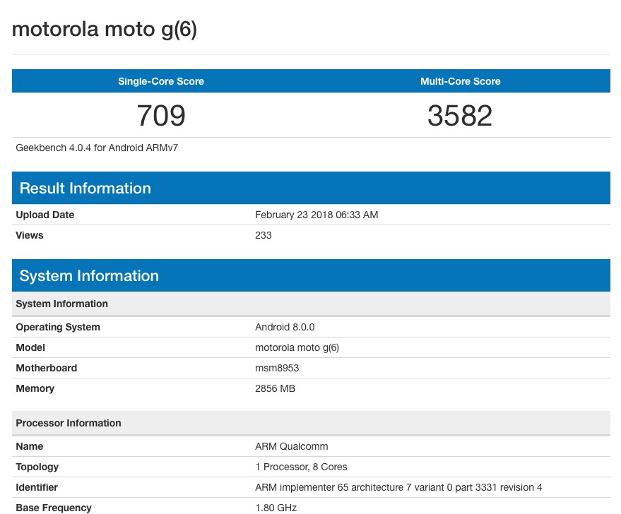 Motorola moto G6