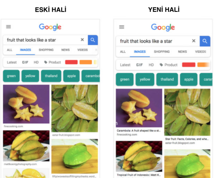 Google görsellerde fotoğraf araması örneği