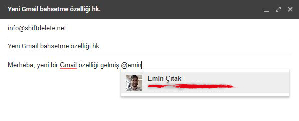 Gmail bahsetme