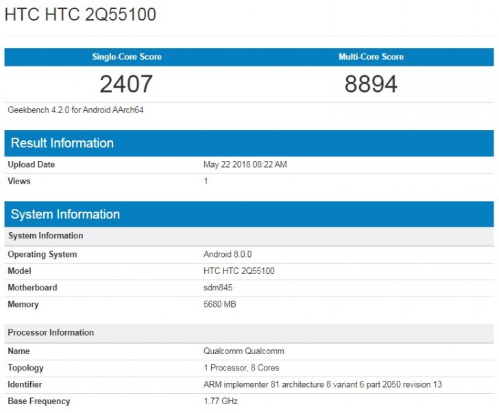 HTC U12 Plus benchmark