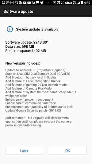 Nokia 7 Android Oreo 8.1
