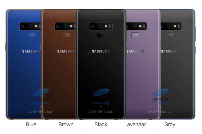 Galaxy Note 9 renk seçenekleri