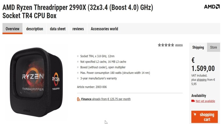 Ryzen Threadripper 2990X fiyatı