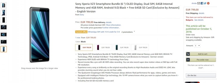 Sony Xperia XZ3 çıkış tarihi