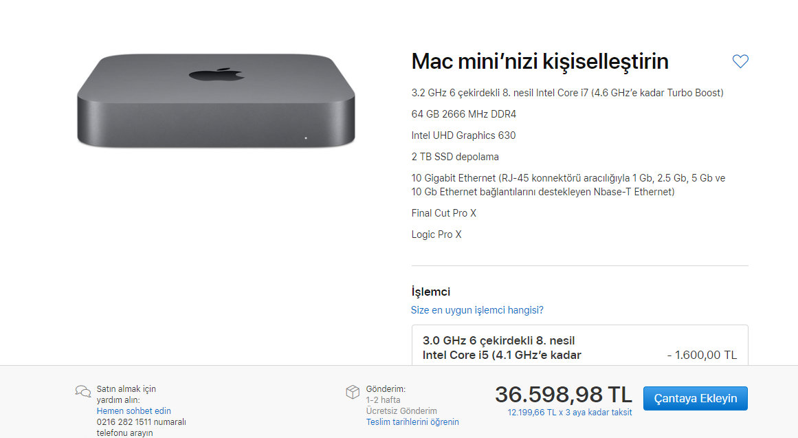 Yeni Apple Mac Mini Türkiye Fiyatı