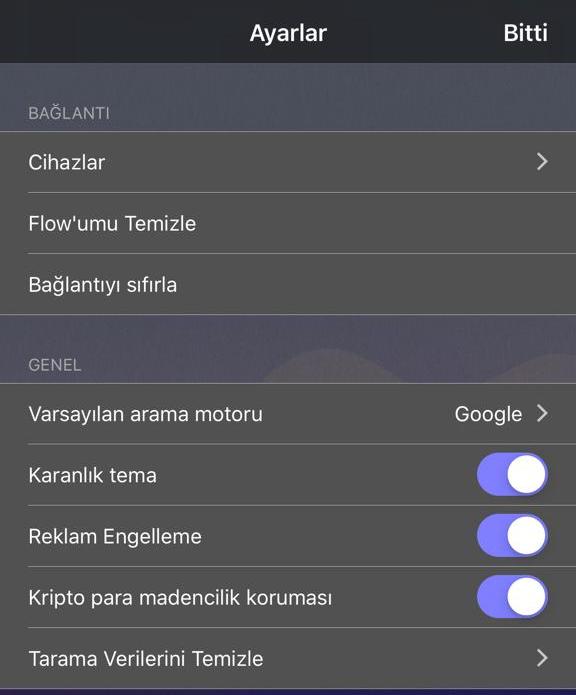 Opera Touch karanlık tema güncellemesi 4