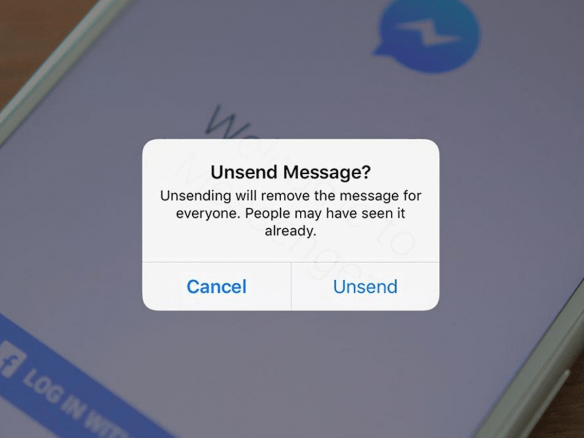 Facebook messenger mesajı geri alma 