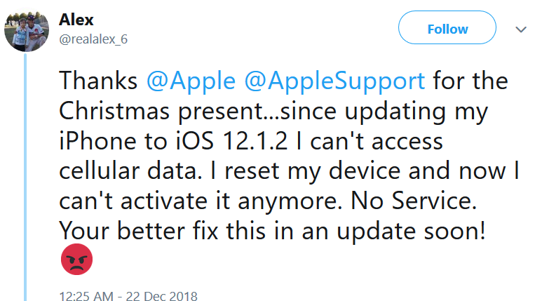 iOS 12.1.2 bağlantı sorunu