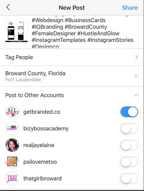 Instagram'a çoklu hesapta paylaşım desteği