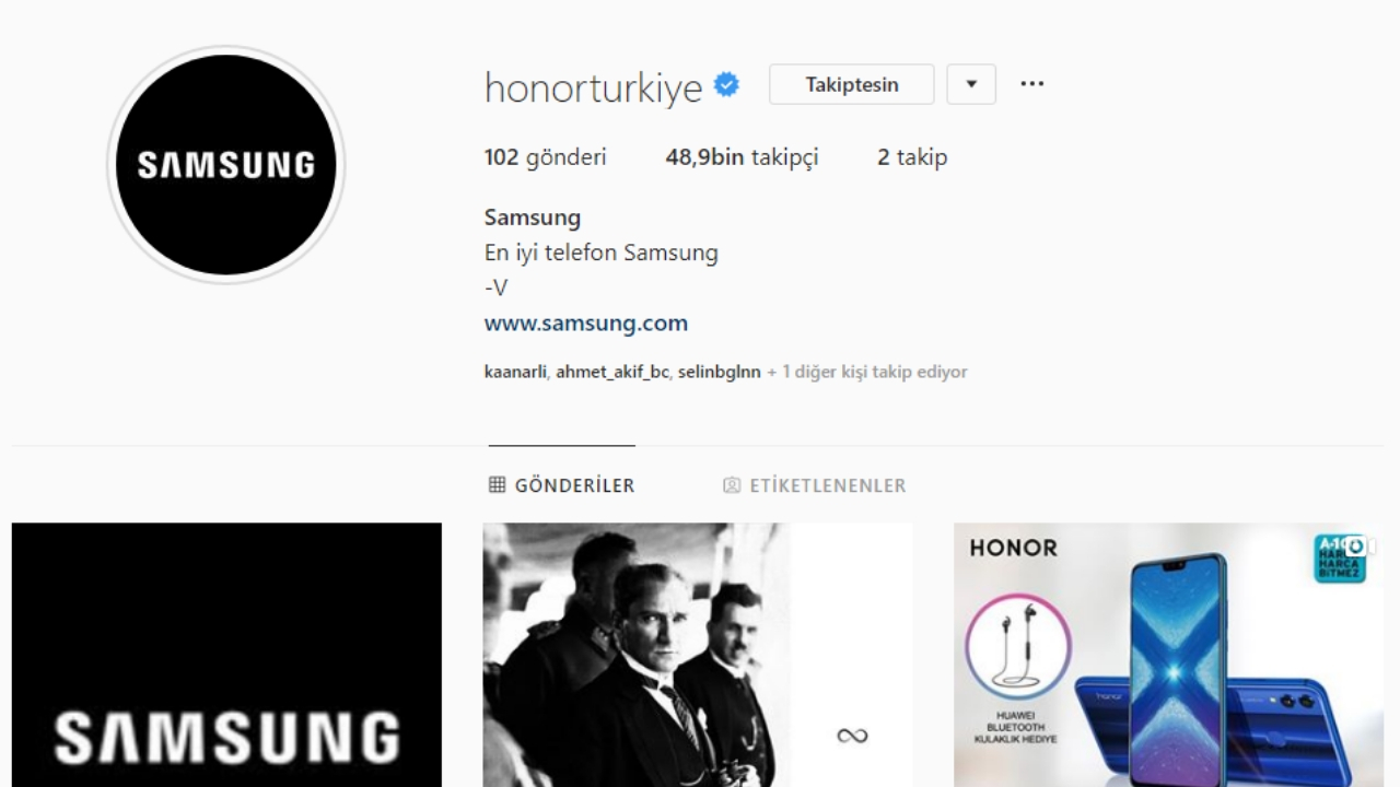 Honor Türkiye resmi Instagram hesabı hacklendi! SDN-1