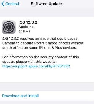 iOS 12.3.2 iPhone 8 Plus