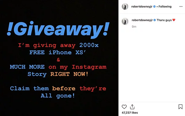 Robert Downey Jr.'ın Instagram hesabı hacklendi! - ShiftDelete.Net