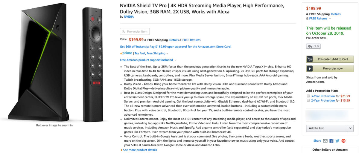 Nvidia Shield TV Pro 199 dolar satış etiketi ile kullanıcılara sunulacak