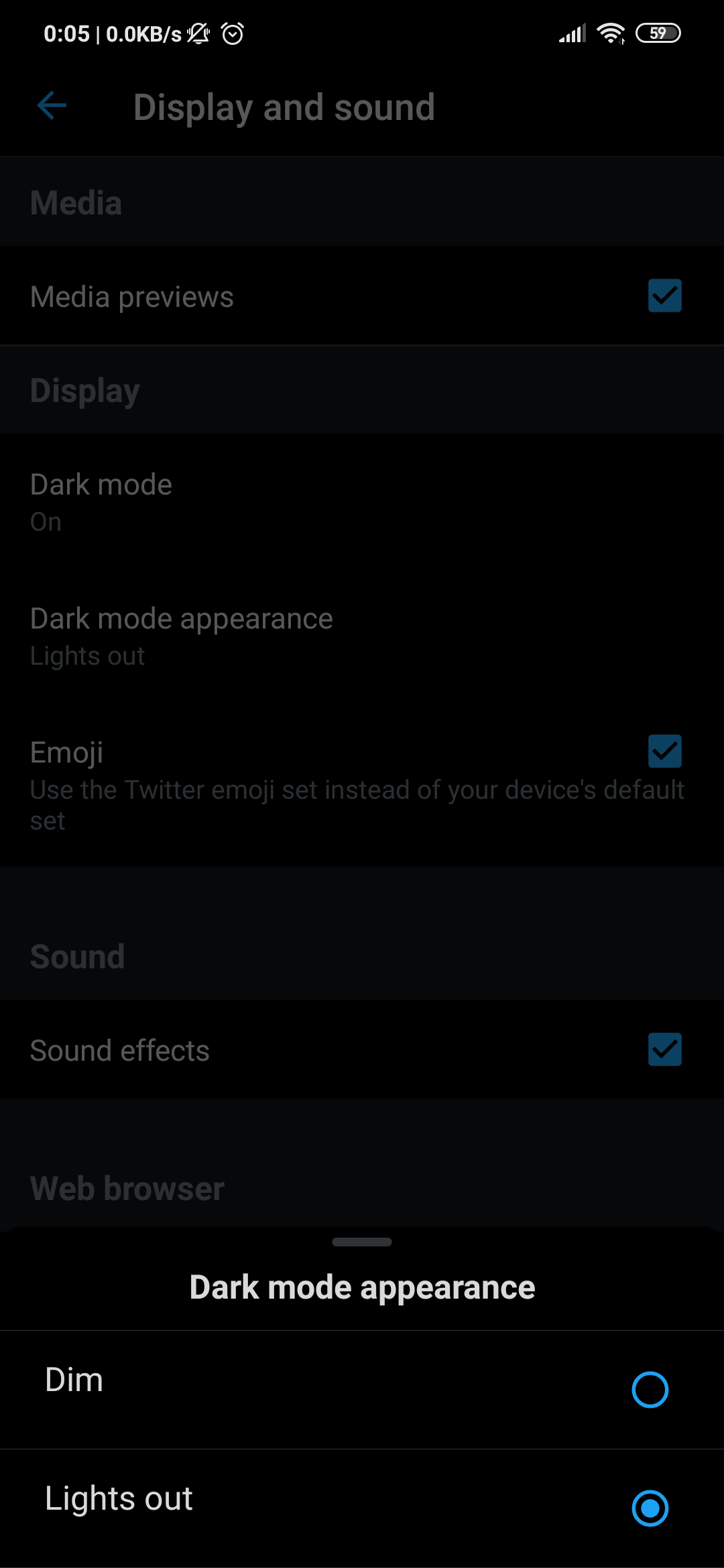 Twitter Lights Out modunu ayarlardan değiştirebilirsiniz