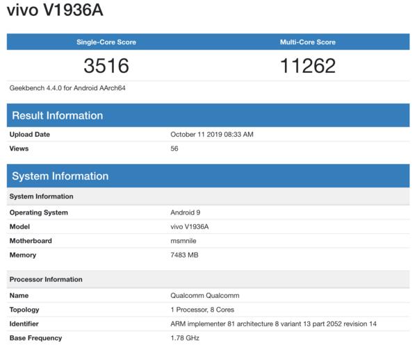 Vivo iQOO Neo 2 Geekbench sonuçları