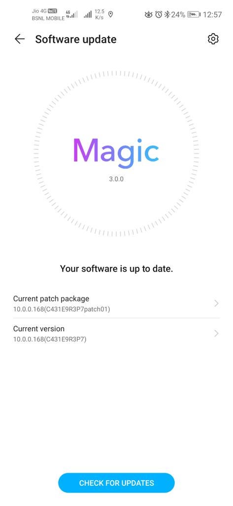 Honor 20 Pro Magic UI 3.0 güncellemesi