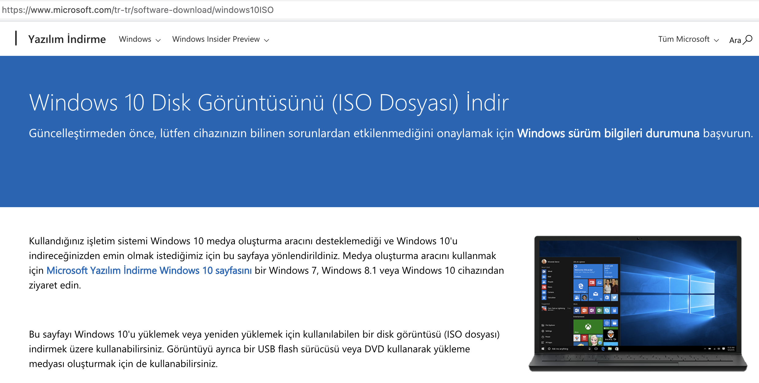 Windows 10 indir - Windows 10 Türkçe ISO