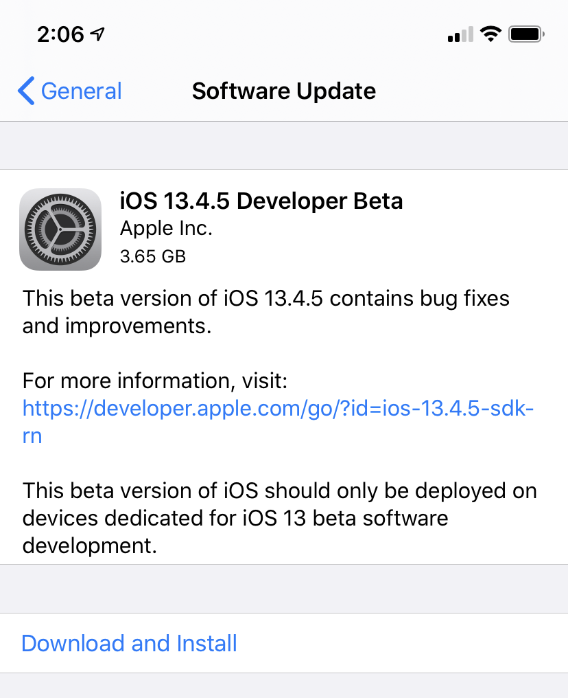 Geliştiriciler için iOS 13.4.5 beta yayınlandı! - ShiftDelete.Net(1)