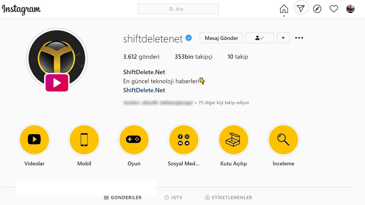 Instagram masaüstü direkt mesaj özelliği