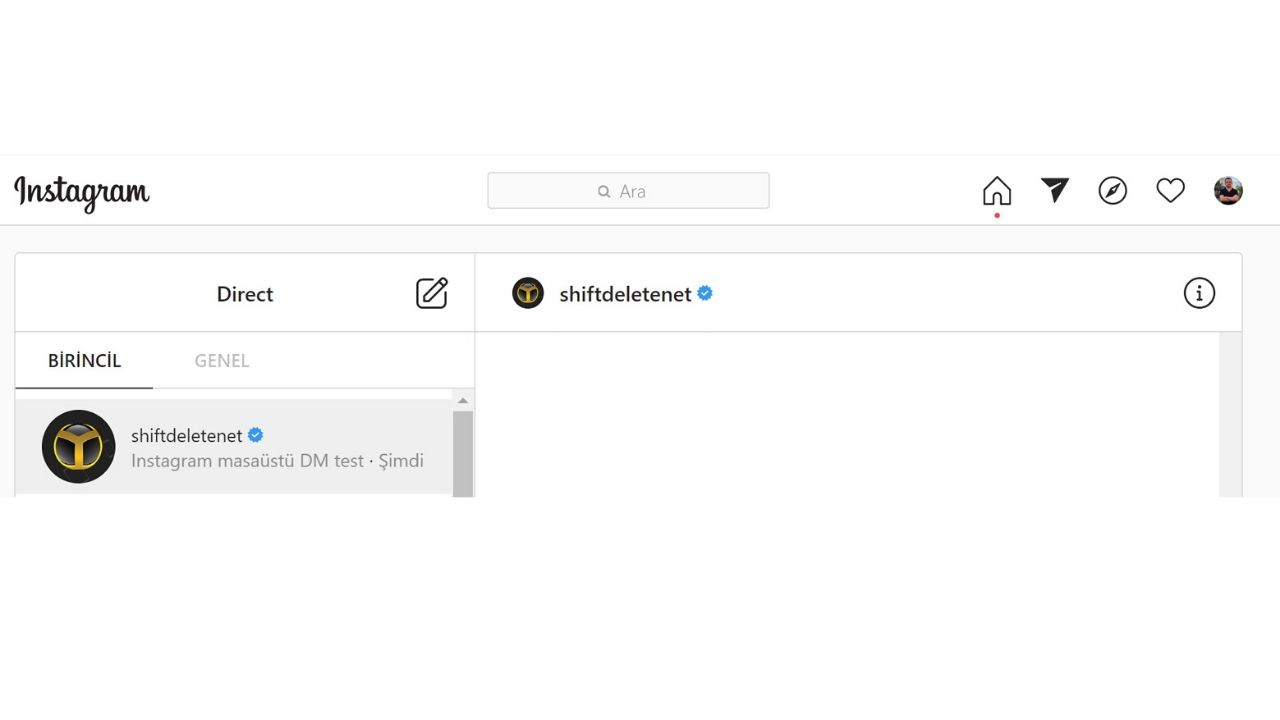 Instagram masaüstü direkt mesaj özelliği