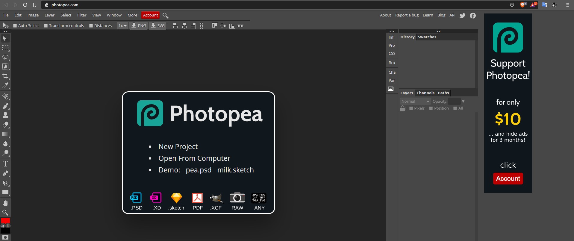 Grafik tasarım için yararlı web siteleri - photopea