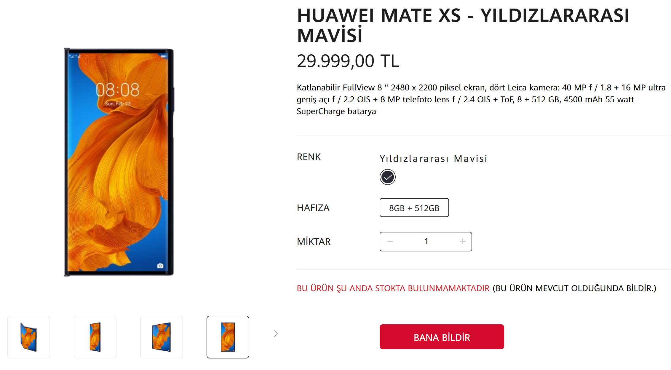 30 bin TLlik Huawei Mate Xs iin zarar aklamas!