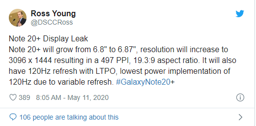 Samsung Galaxy Note 20 ekran