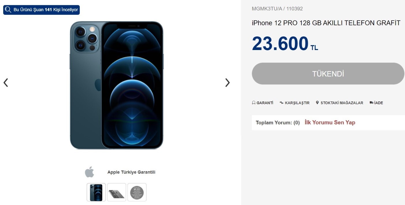 iphone 12 pro türkiye fiyatı