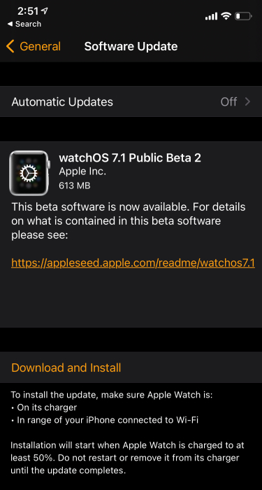 watchOS 7.1 Public Beta 2