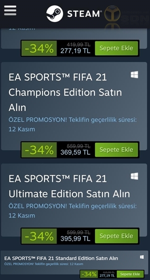 FIFA 21 fiyatı