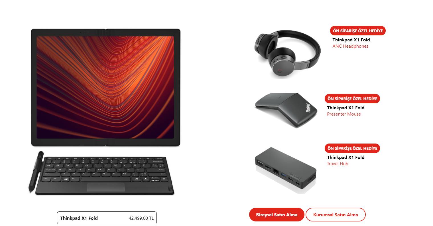 Lenovo ThinkPad X1 Fold Türkiye fiyatı