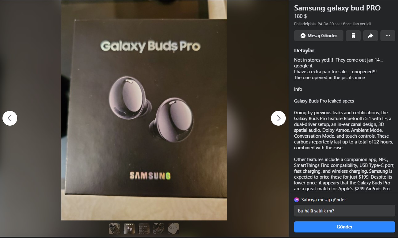 Galaxy Buds Pro fiyatı ve fotoğraflarrı sızdırıldı