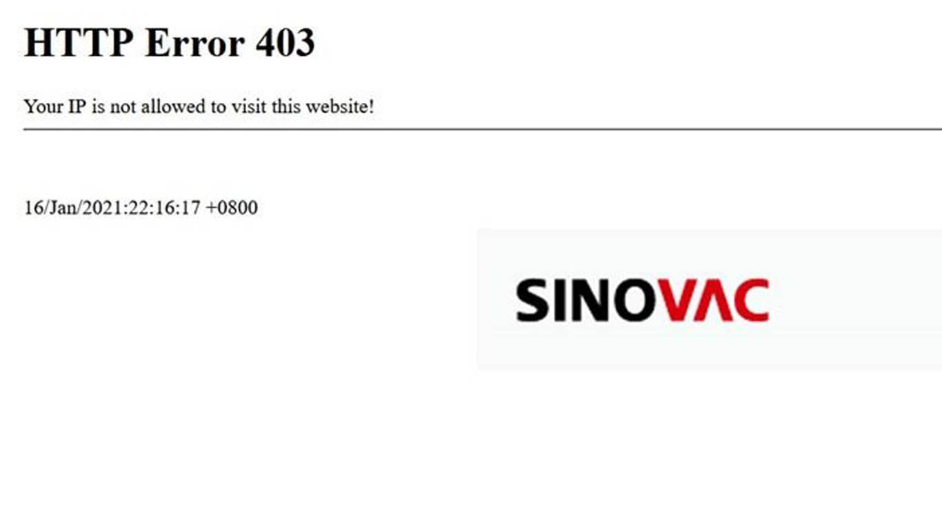 Sinovac web sitesi Türkiye'den erişime kapatıldı