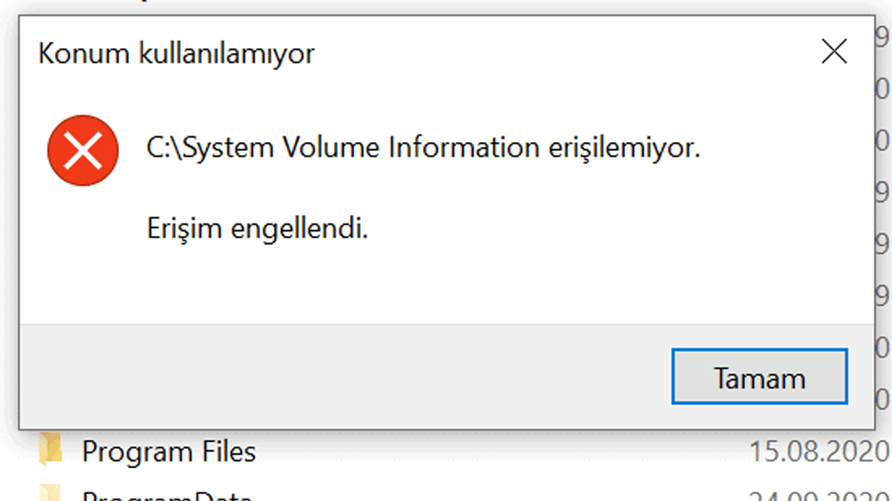 System Volume Information dosyası nedir?