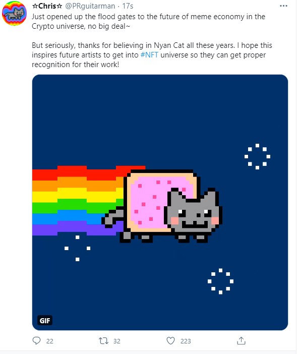 nyan cat gif, nyan cat, nyan cat ethereum, nyan cat 300 ethereum, NFT