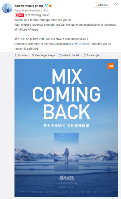 Xiaomi Mi Mix serisi