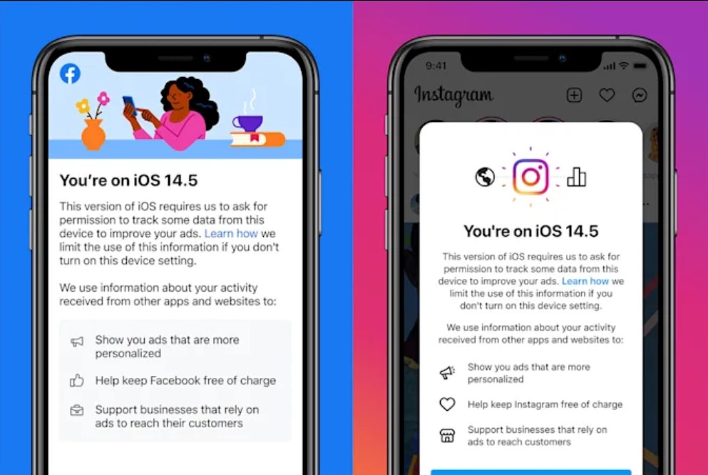 Instagram ve Facebook uygulamalarında iOS 14.5 gizliliği ile ilgili uyarı çıkıyor