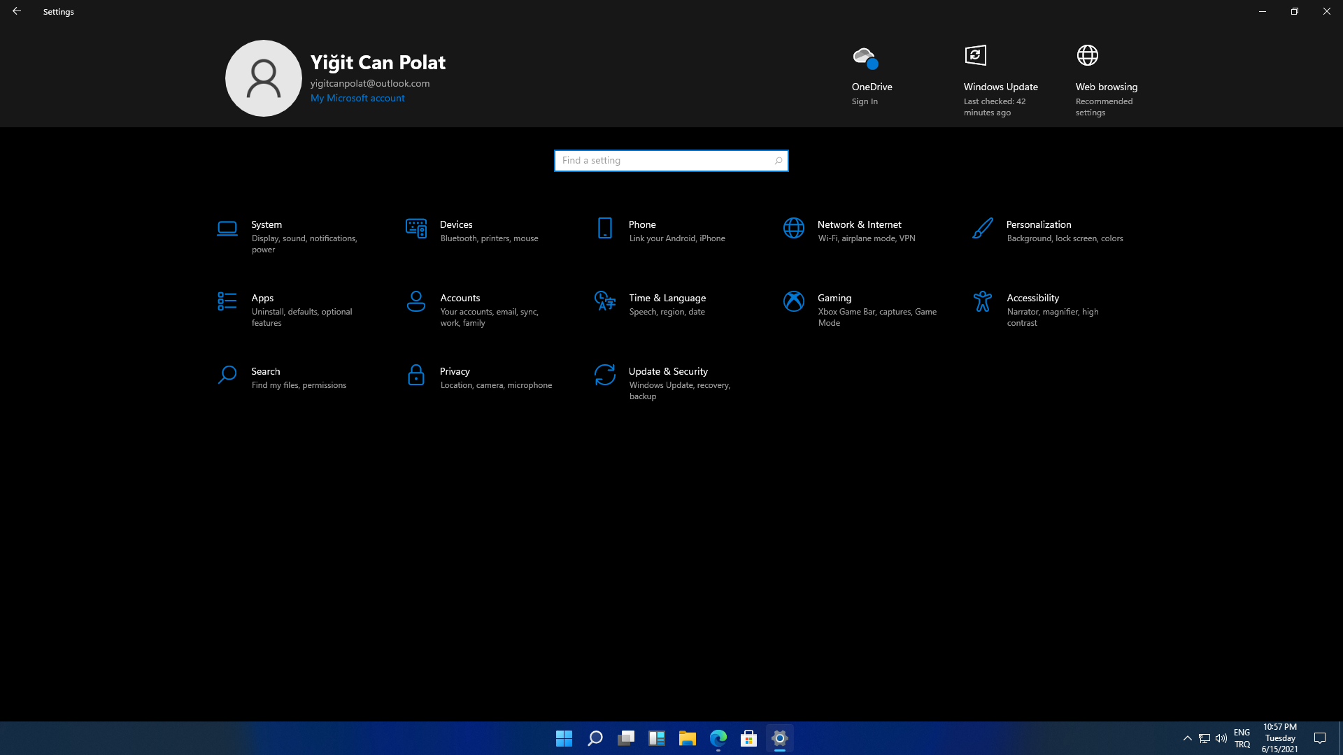Windows 11 ayarlar karanlık mod