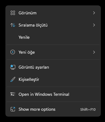 Windows 11'de karanlık mod