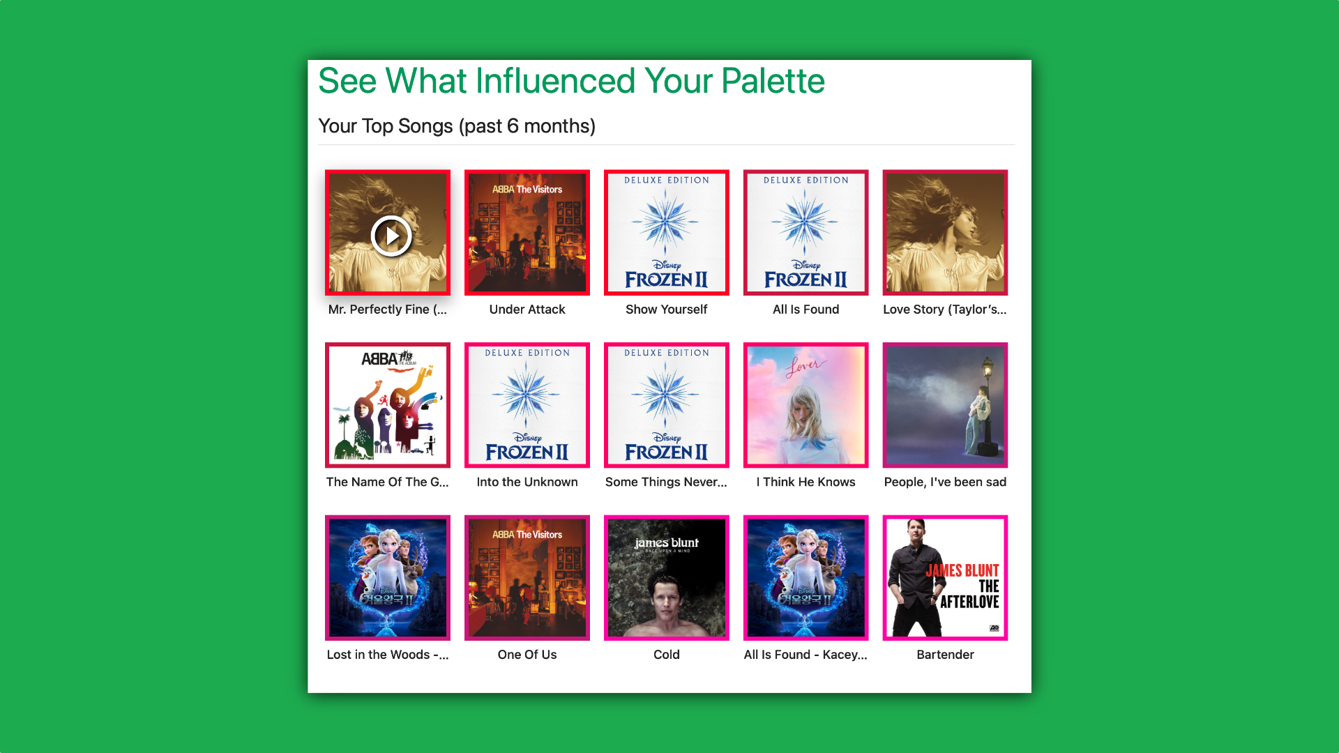 Müzik zevkinizi renge dönüştürün: Spotify Palette 