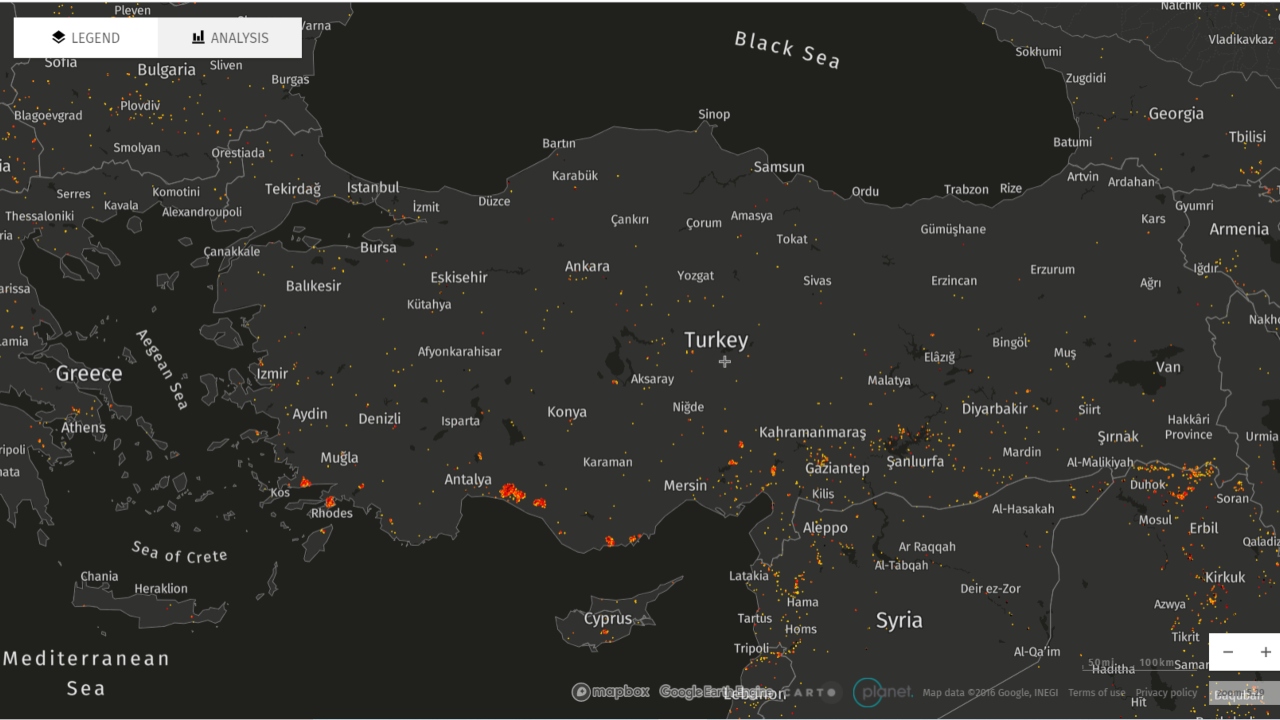Küresel orman yangın izleme haritası