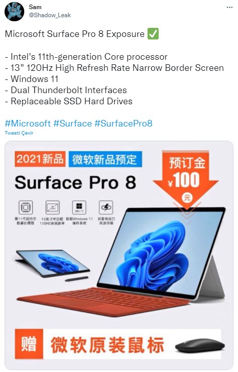 microsoft surface pro 8 features