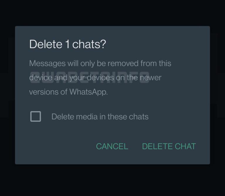 whatsapp sohbet silme