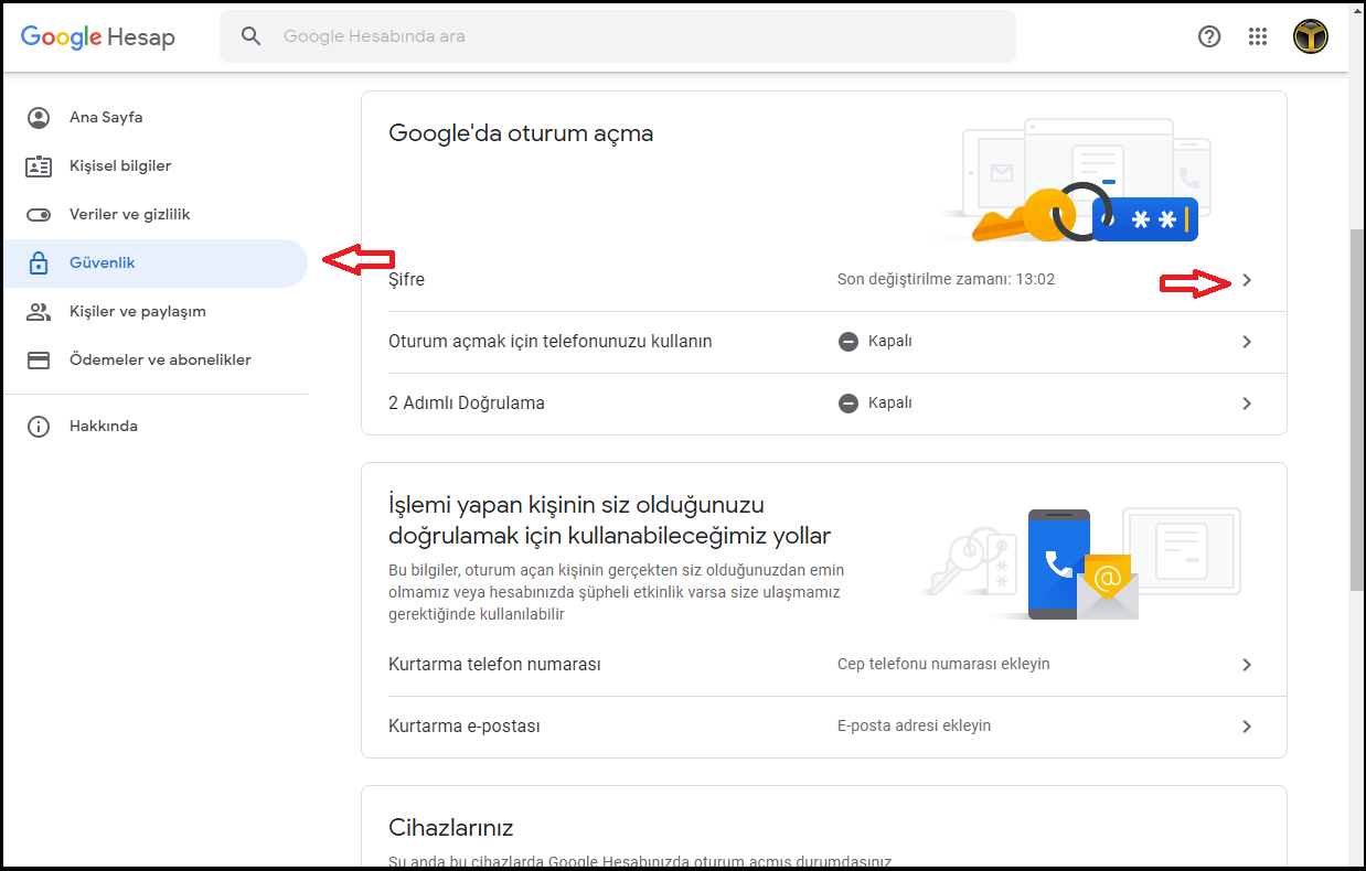 Gmail şifre değiştirme nasıl yapılır