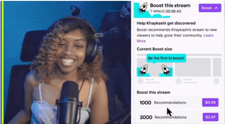 Twitch boost this stream