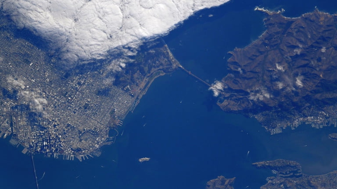 San Francisco Köprüsü uzaydan görüntüsü 