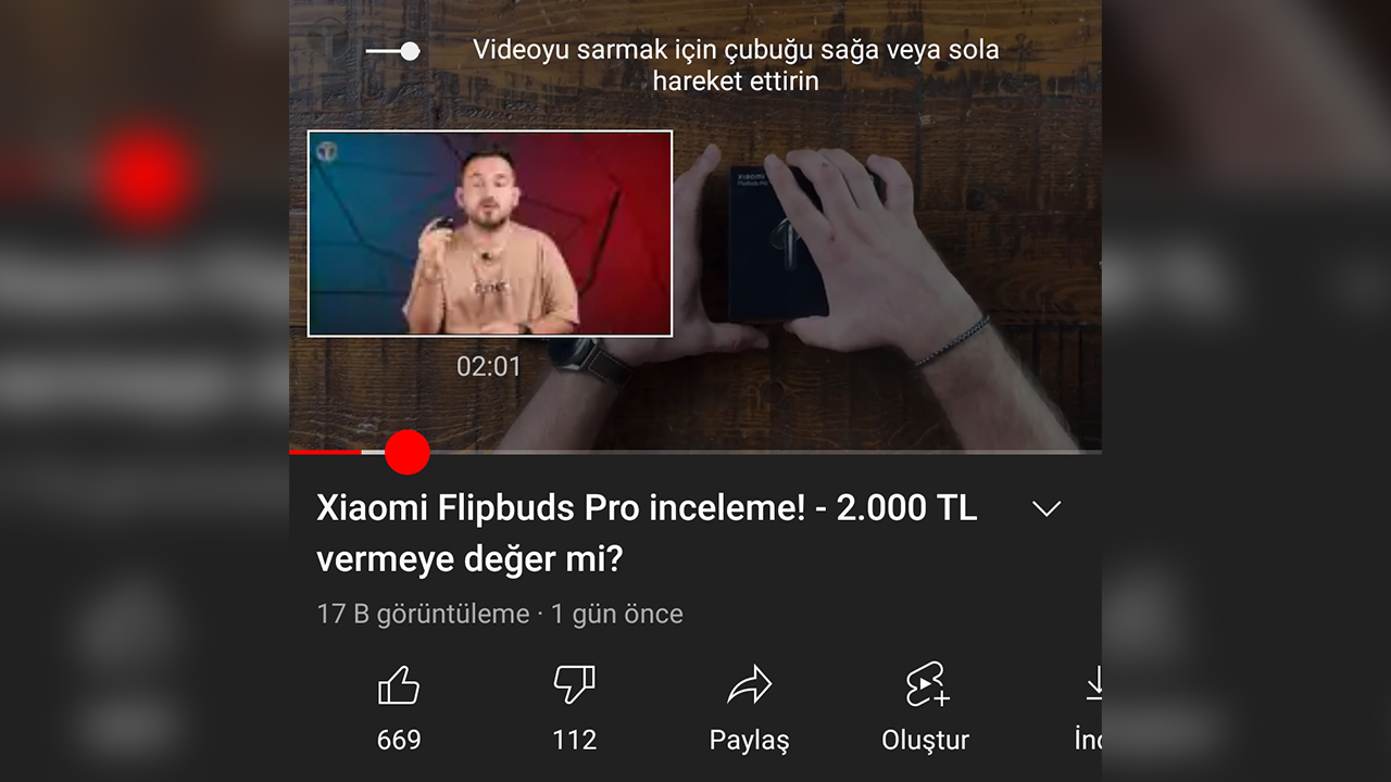 youtube mobil video ilerletme