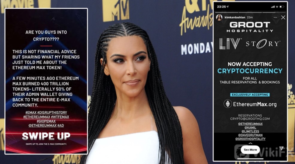 Kim Kardashian, EthereumMax adlı token nedeniyle davalık oldu.
